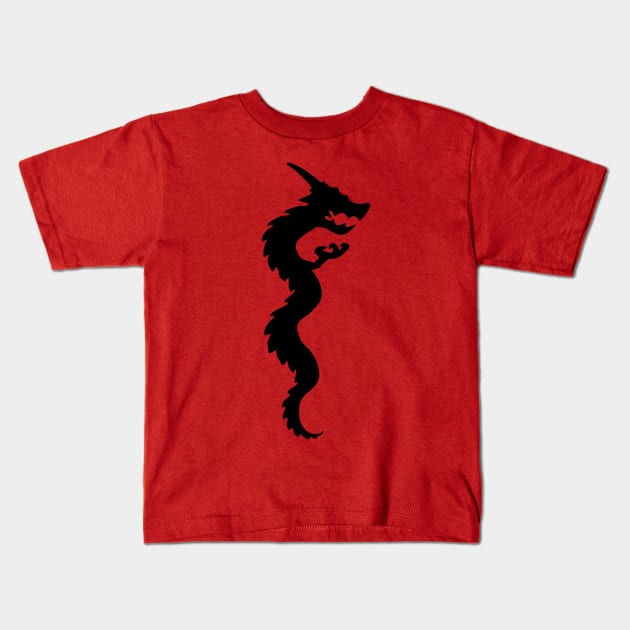 china dragon Kids T-Shirt by Huggy Mauve